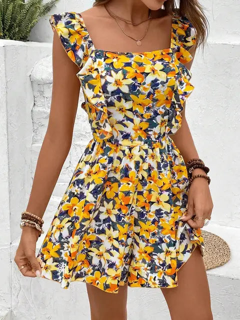 Beri - Comfortabele Playsuit met Bloemenprint