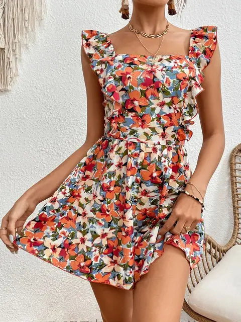 Beri - Comfortabele Playsuit met Bloemenprint