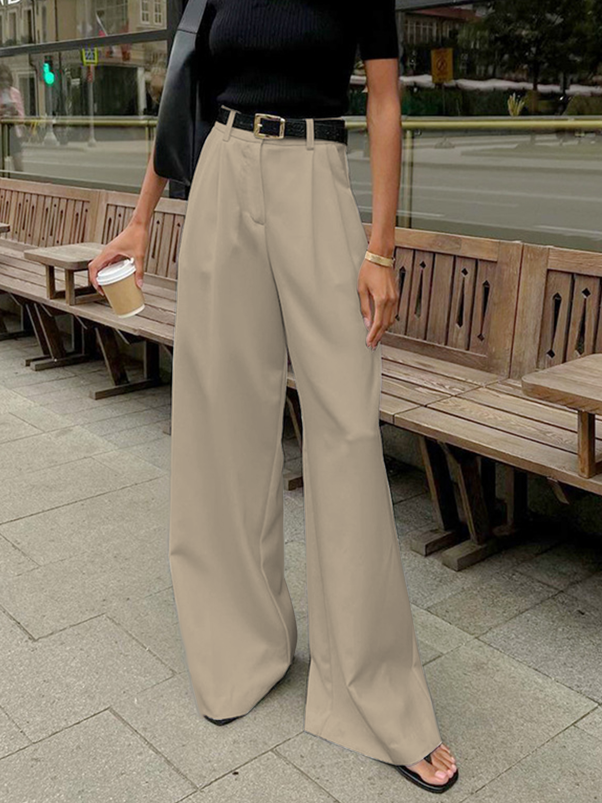 Dames broek — normale pasvorm, lange pijpen | Vanista - Vanista