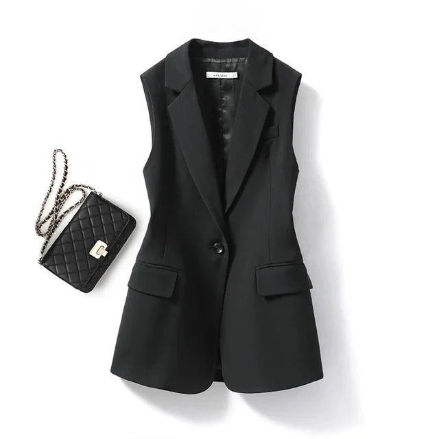 Mana - Mouwloze Blazer met Reverskraag