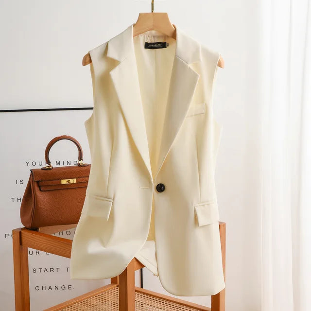 Mana - Mouwloze Blazer met Reverskraag