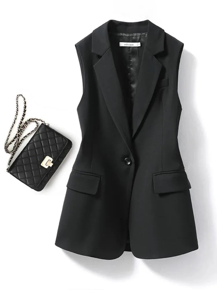 Mana - Mouwloze Blazer met Reverskraag