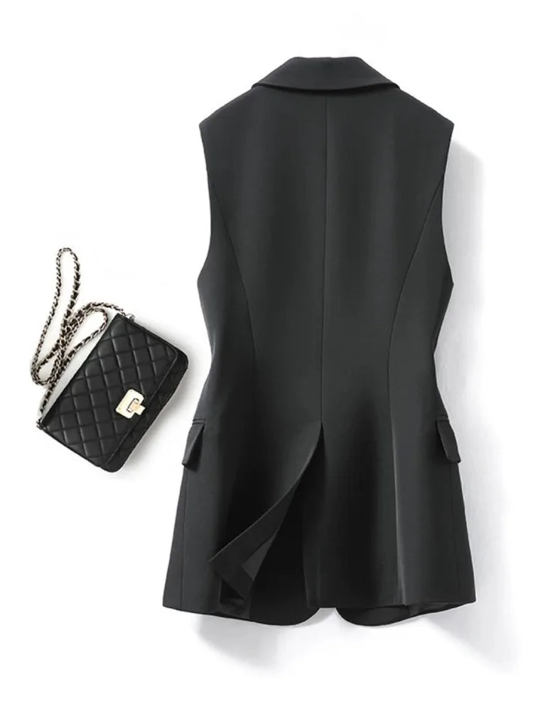 Mana - Mouwloze Blazer met Reverskraag