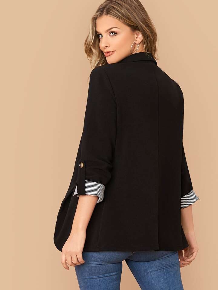 Moderne blazer dames — regular fit, oprolbare mouwen | Vanista - Vanista