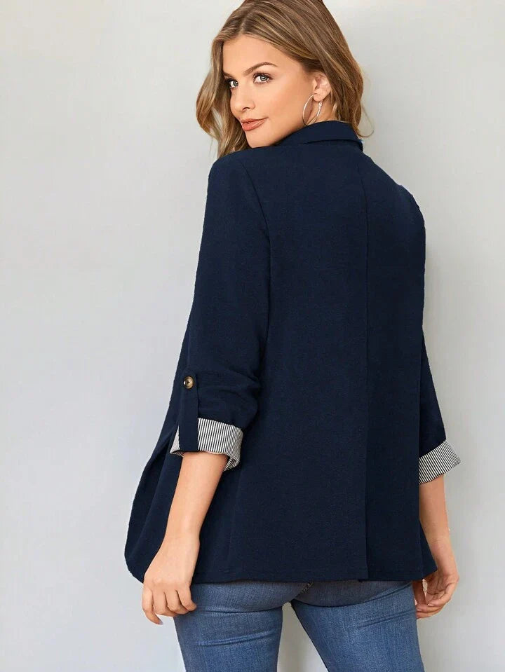 Moderne blazer dames — regular fit, oprolbare mouwen | Vanista - Vanista