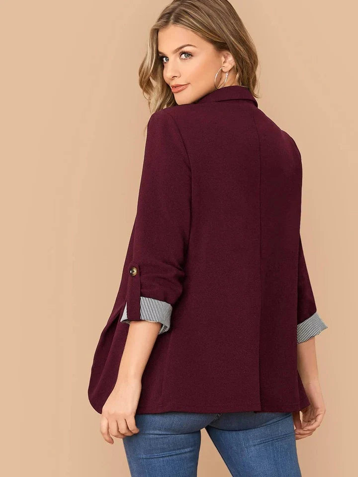 Moderne blazer dames — regular fit, oprolbare mouwen | Vanista - Vanista