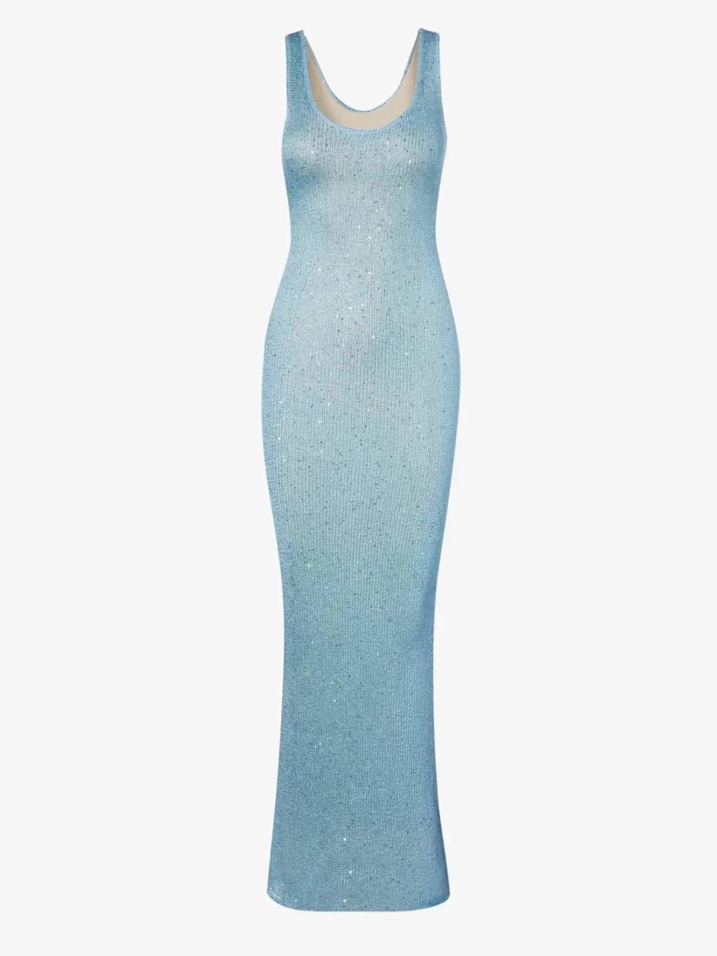 Blauwe Maxi avondjurk met glitter I Nina - Vanista