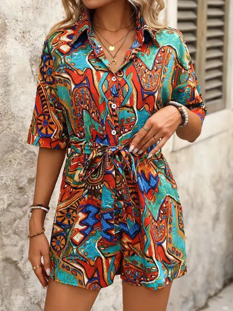 Paula| Comfortabel Zomer Playsuit met print