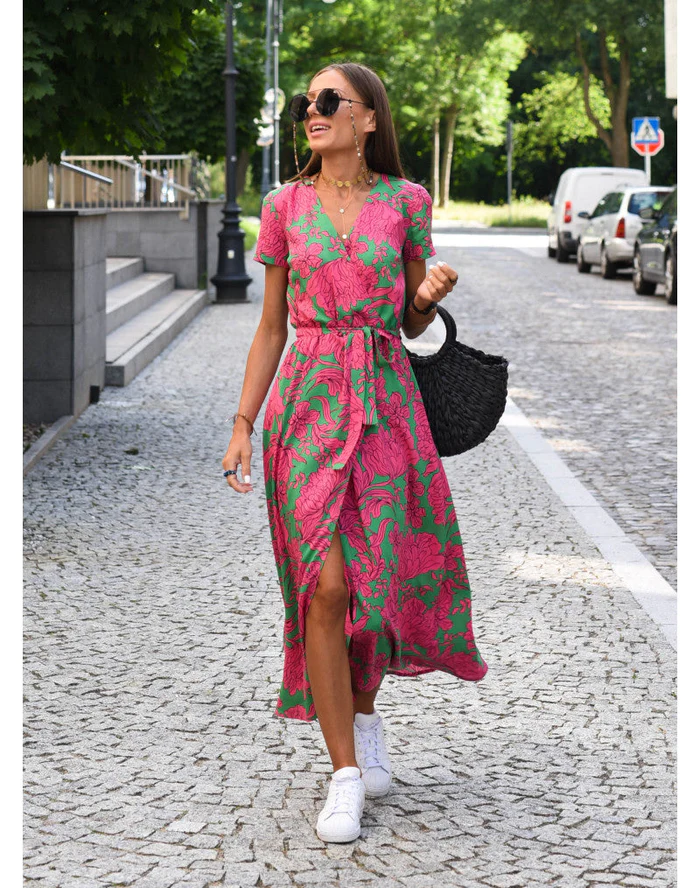 Pheline | Zomerdroom- Kleurrijke Elegante Jurk