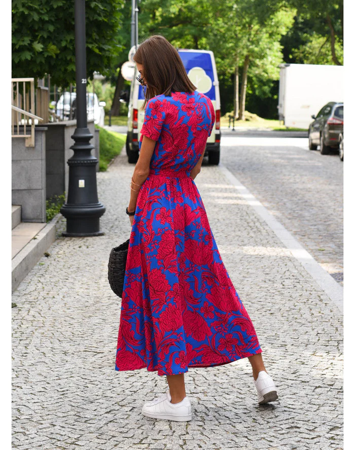 Pheline | Zomerdroom- Kleurrijke Elegante Jurk