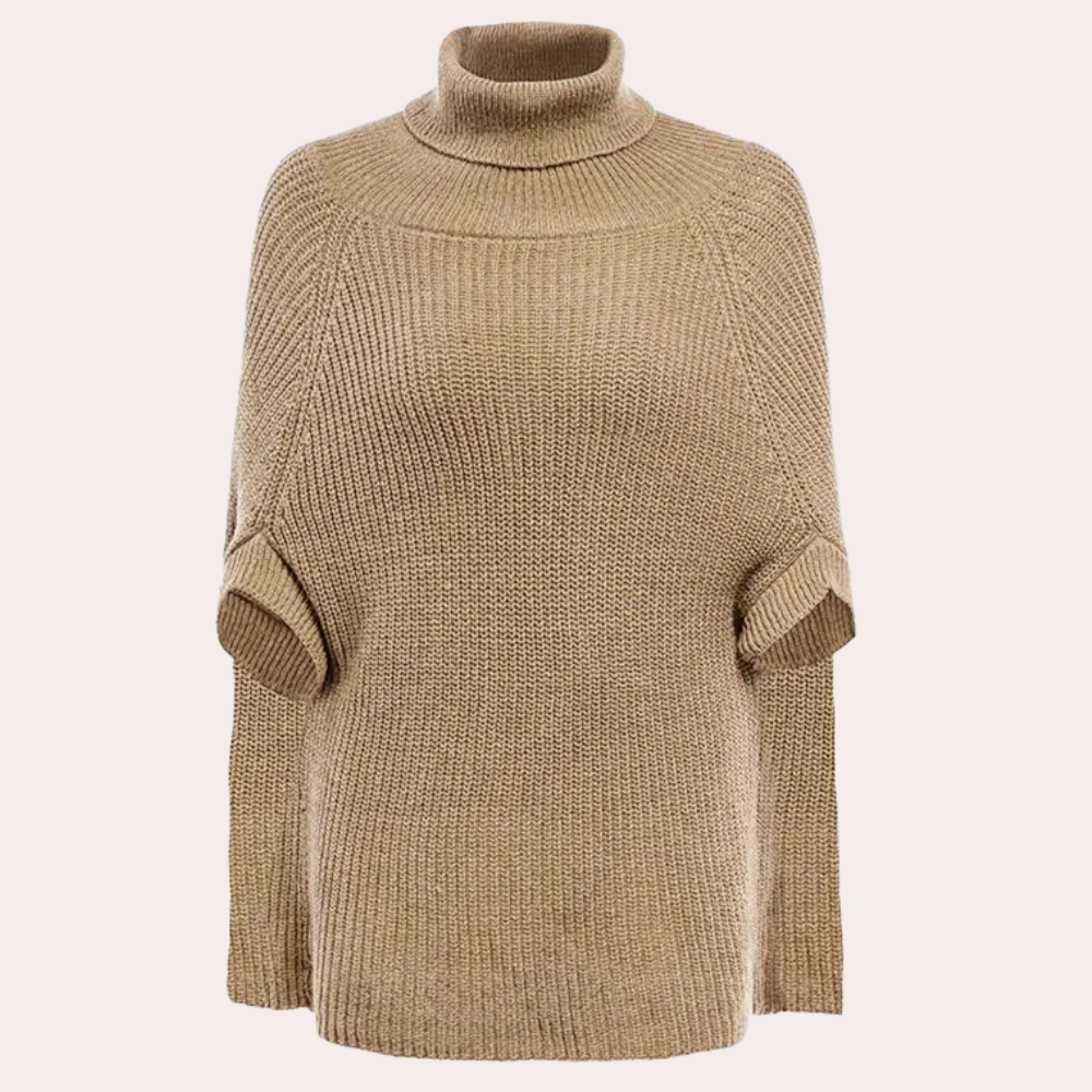 Gebreide Poncho met kolkraag voor Herfst I Vana - Vanista