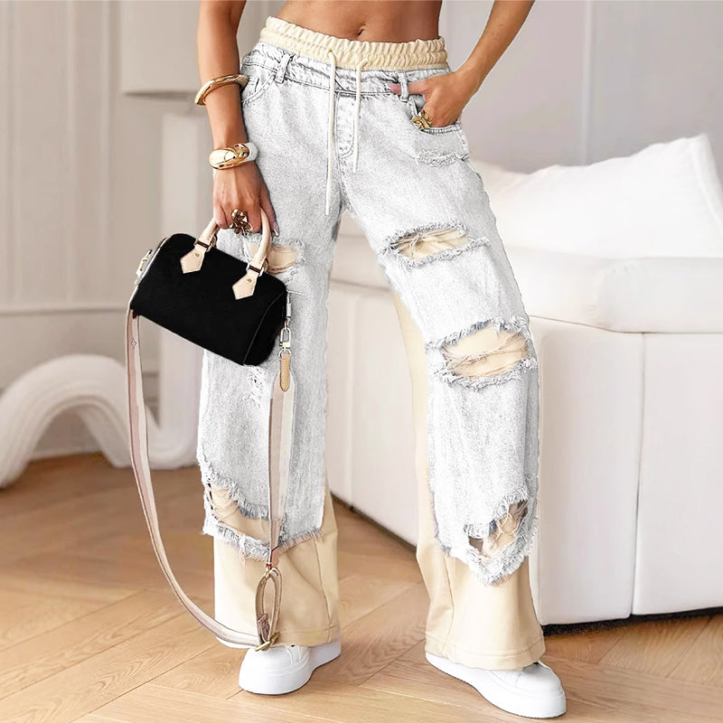 Stoere Comfortabele broek met hoge taille I Inie - Vanista