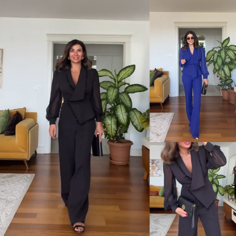 Sarah | Assymetrische jumpsuit met V-hals
