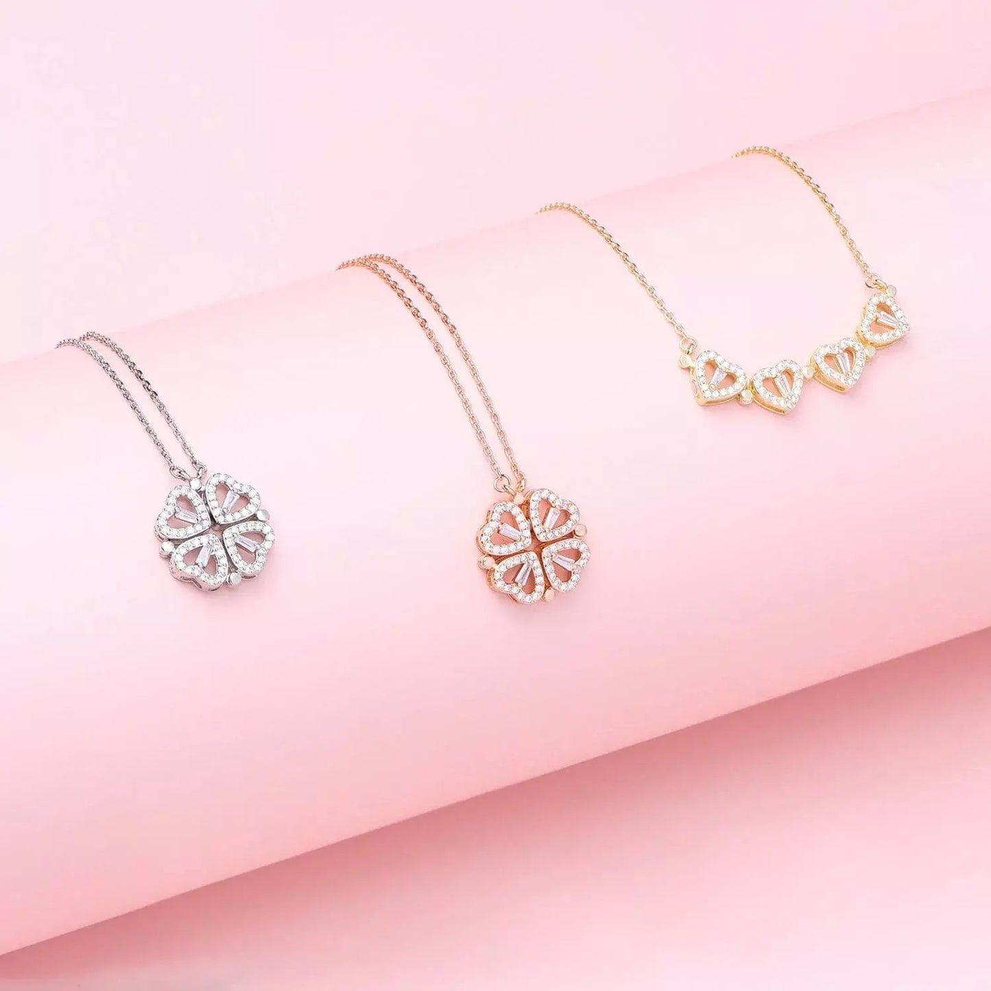 Hart en Klavertje Ketting - Boost je liefde en geluk