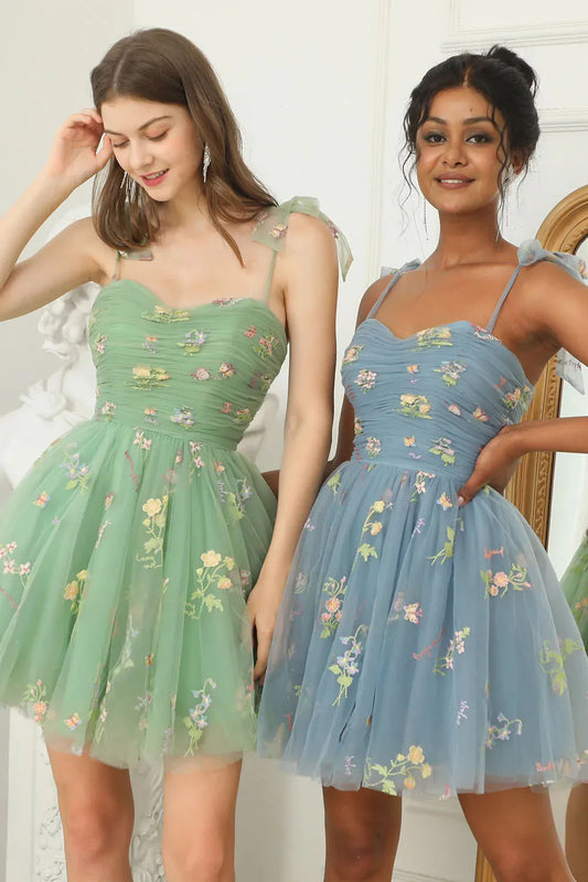 Anastasia | Elegante Mini en Maxi Tule Jurk met Bloemenprint