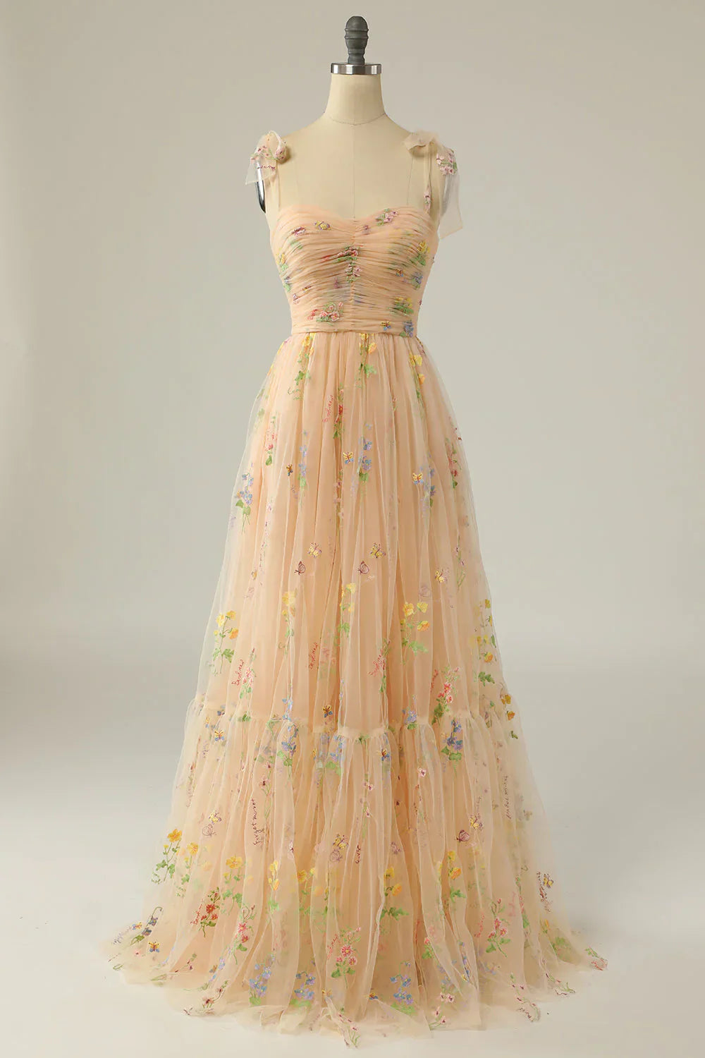 Anastasia | Elegante Mini en Maxi Tule Jurk met Bloemenprint