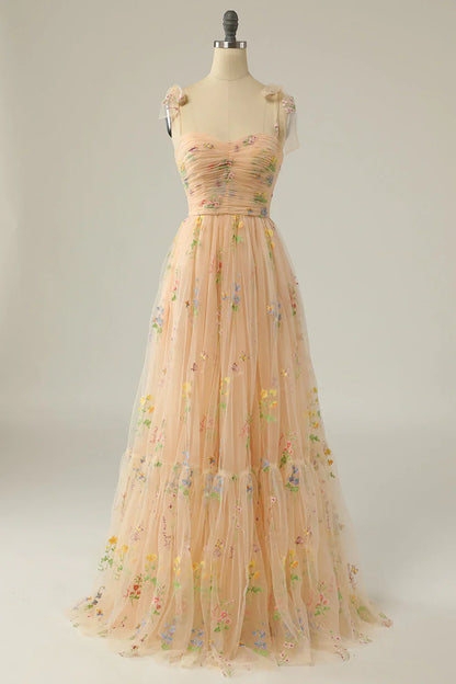 Anastasia | Elegante Mini en Maxi Tule Jurk met Bloemenprint