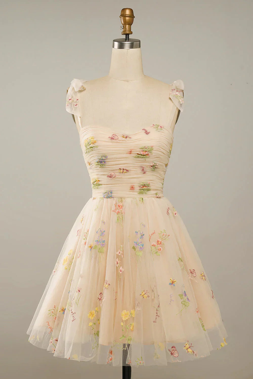 Anastasia | Elegante Mini en Maxi Tule Jurk met Bloemenprint