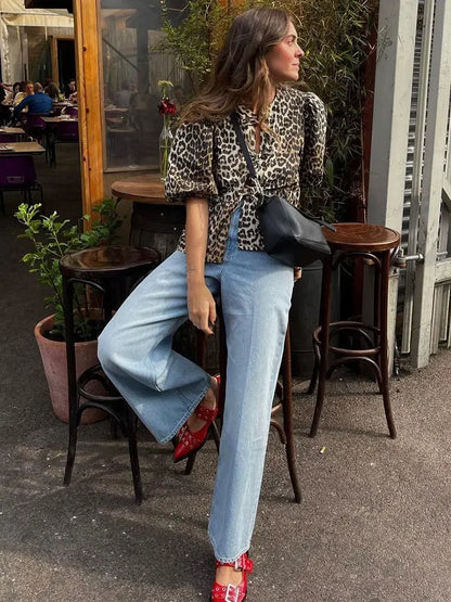 Barbara - Top Luipaard print