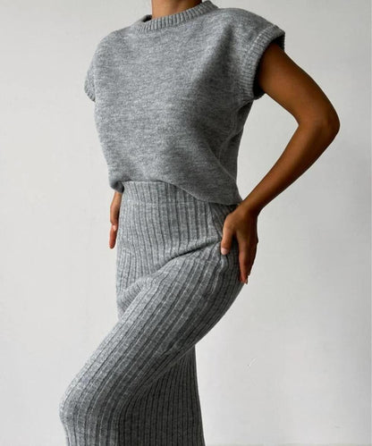 Clara Set | Gebreide Top en Midi-Rok