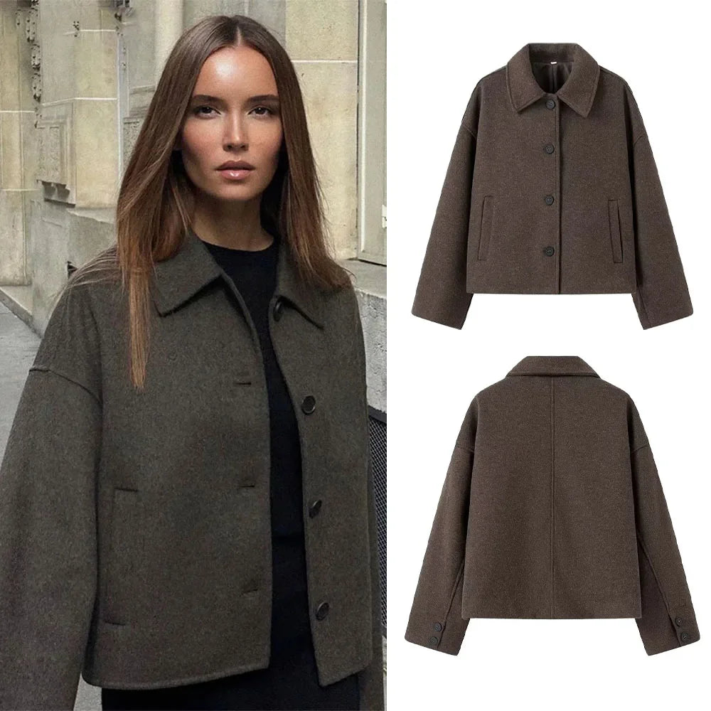 Cropped jas — chic, rechte fit | Vanista - Vanista