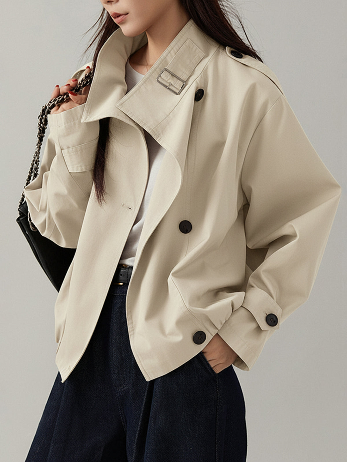 Dames coat — recht silhouet, regular lengte | Vanista - Vanista