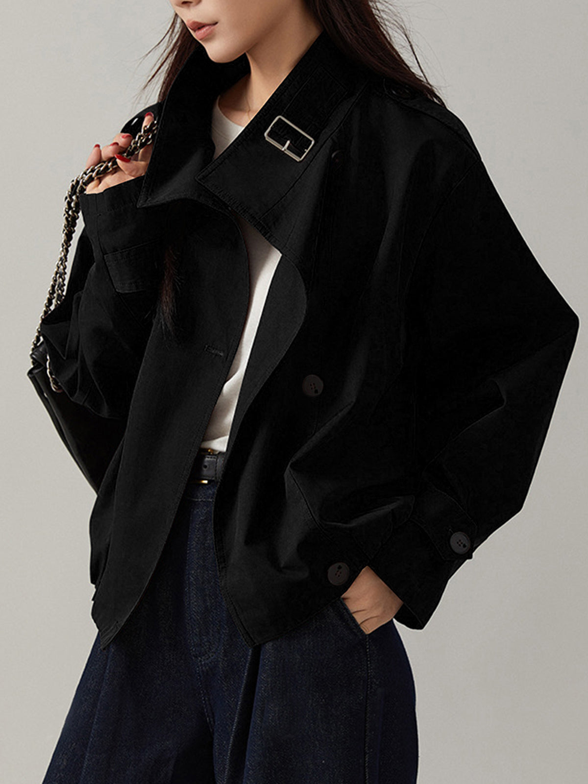 Dames coat — recht silhouet, regular lengte | Vanista - Vanista