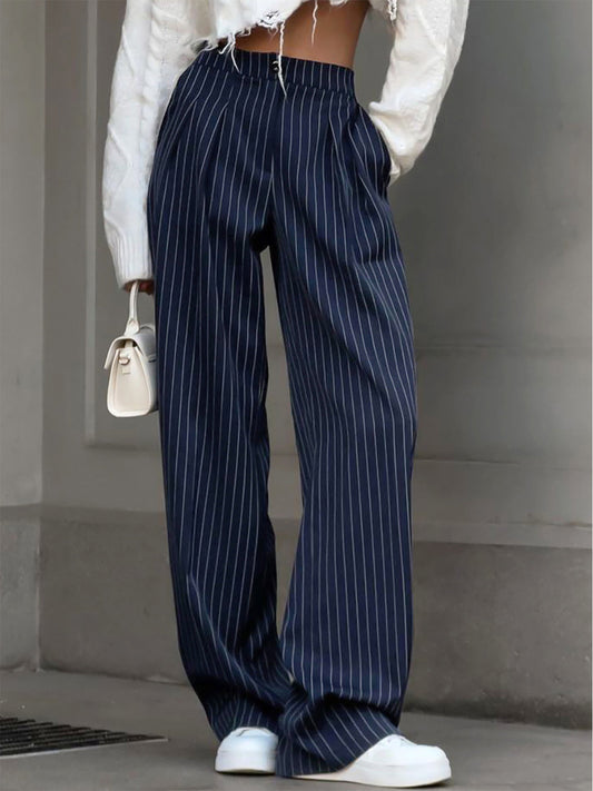 Dames broek — effen, regular fit, lange pijpen | Vanista - Vanista