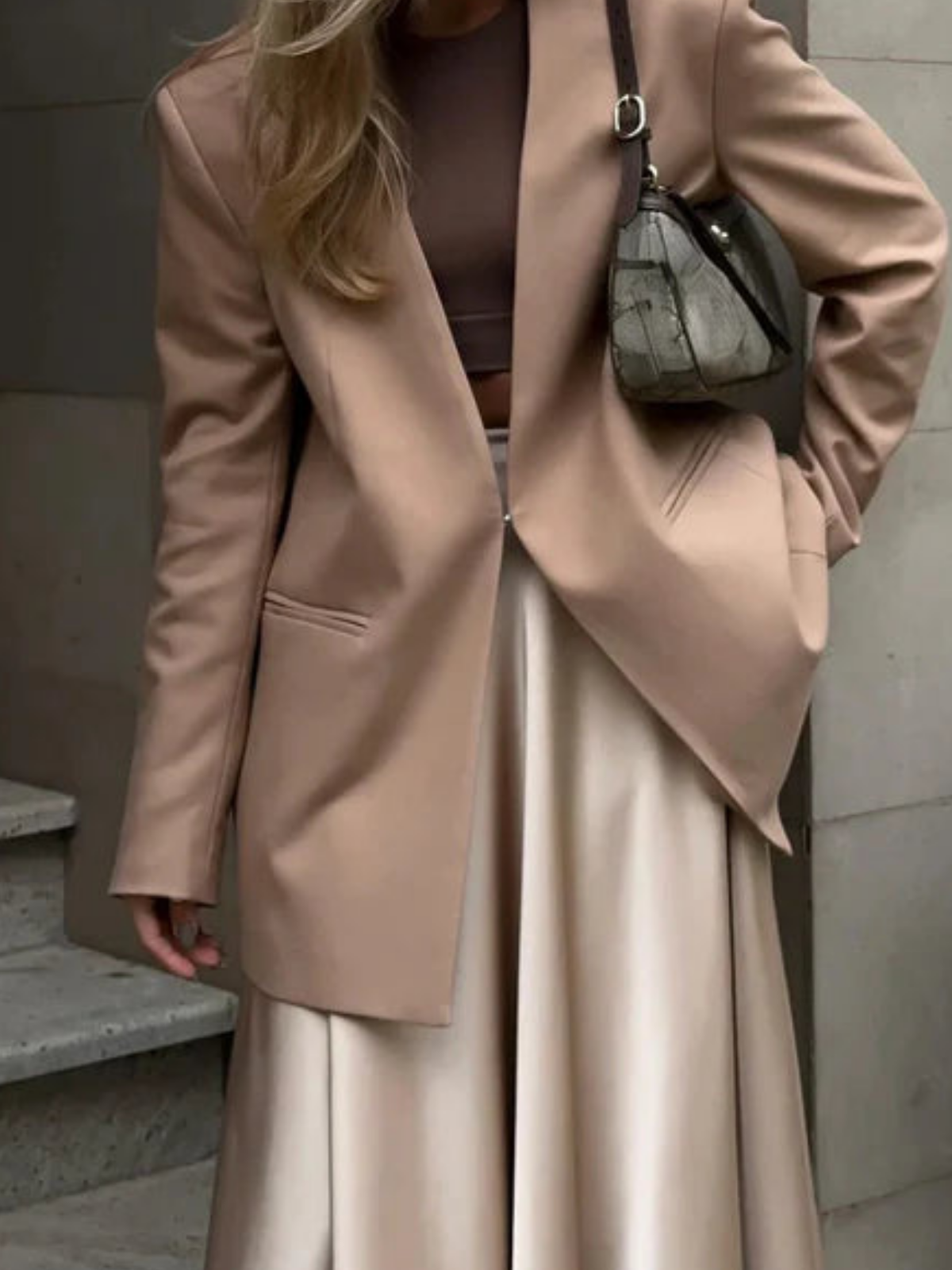 Satijnen Lange Rok Beige| Vanista - Vanista