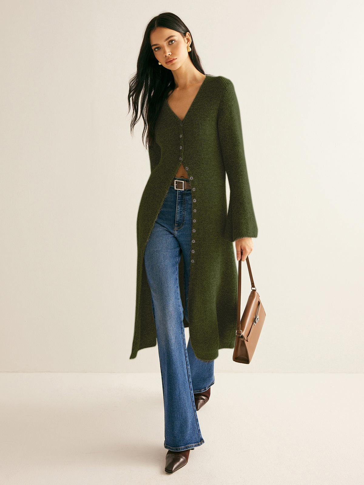 Dames gebreide lange trui — comfortabel & chic | Vanista - Vanista
