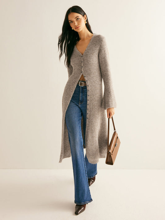 Dames gebreide lange trui — comfortabel & chic | Vanista - Vanista