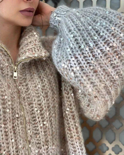 Glitter gebreid vest