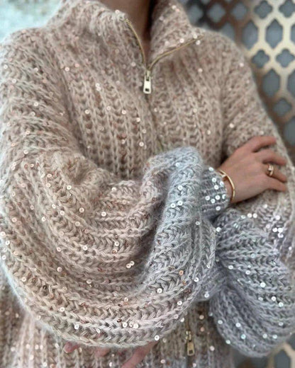 Glitter gebreid vest