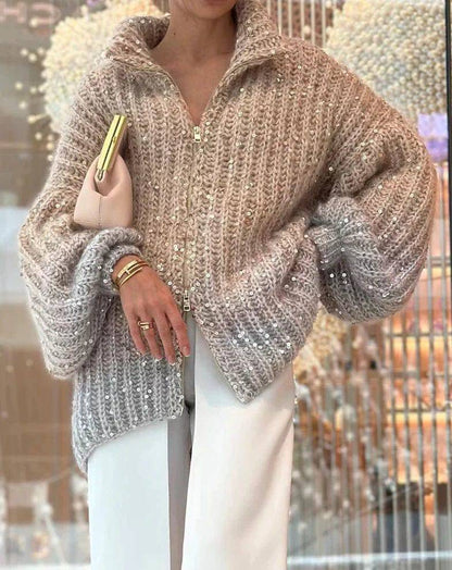 Glitter gebreid vest