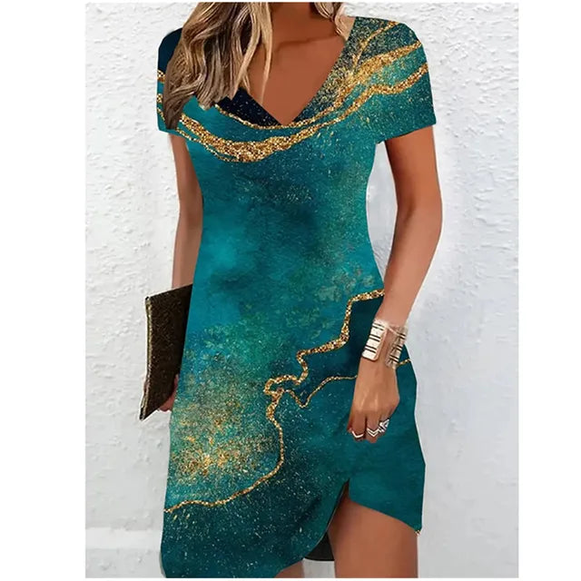 Hayle | Glitter midi jurk met V-hals in verschillende Kleuren