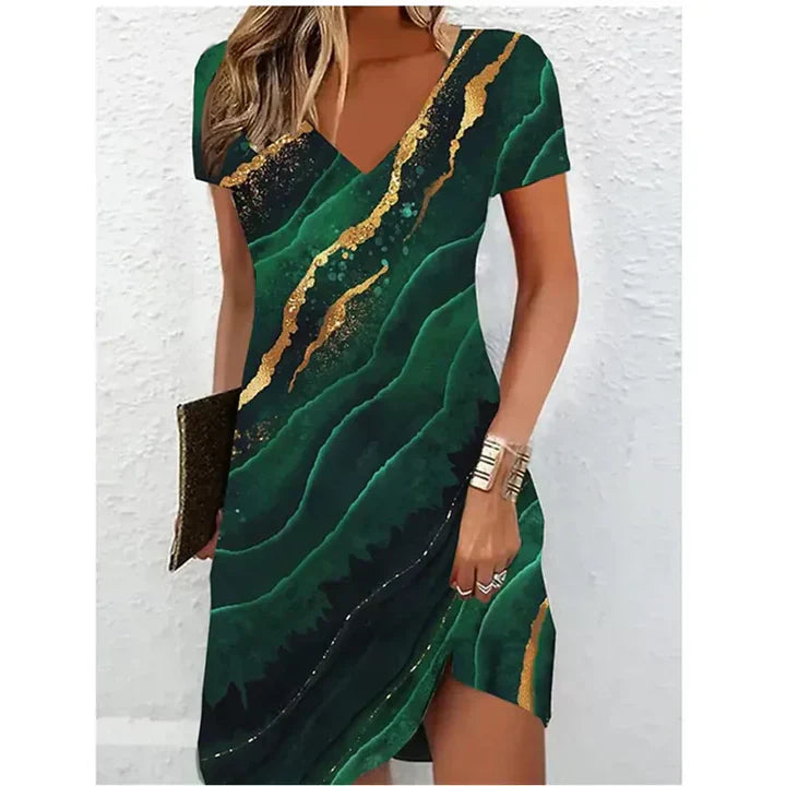 Hayle | Glitter midi jurk met V-hals in verschillende Kleuren