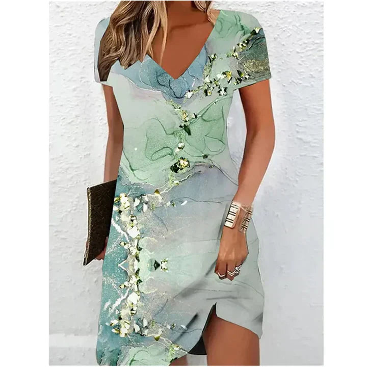 Hayle | Glitter midi jurk met V-hals in verschillende Kleuren