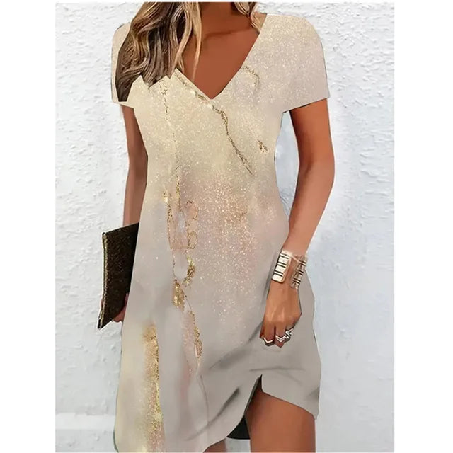 Hayle | Glitter midi jurk met V-hals in verschillende Kleuren