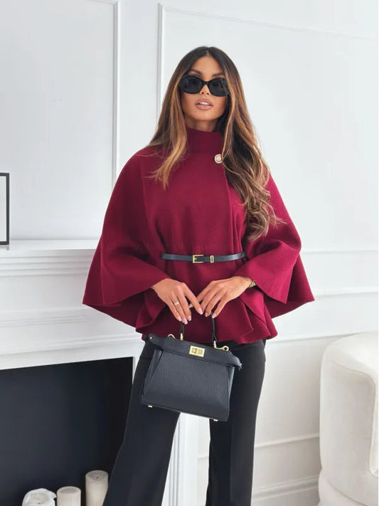Elegante Jas voor Herfst met kraag en riem I WEA - Vanista