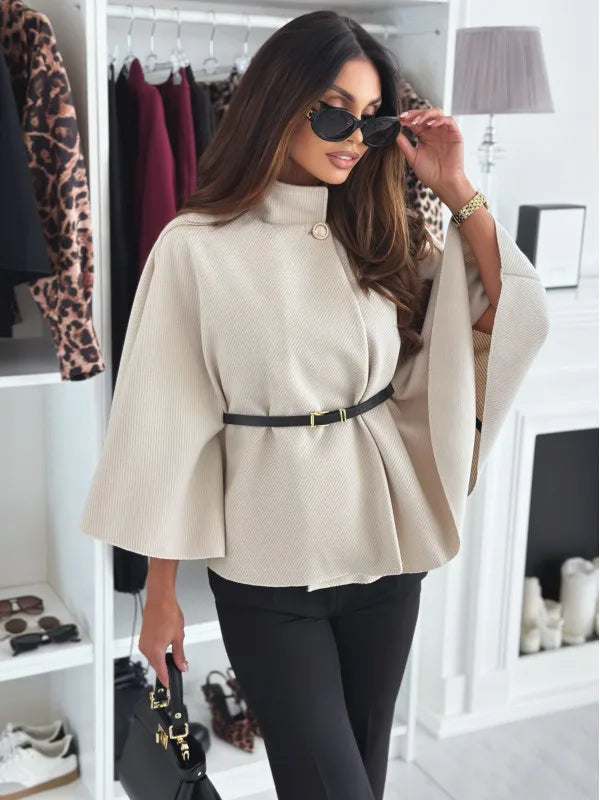 Elegante Jas voor Herfst met kraag en riem I WEA - Vanista