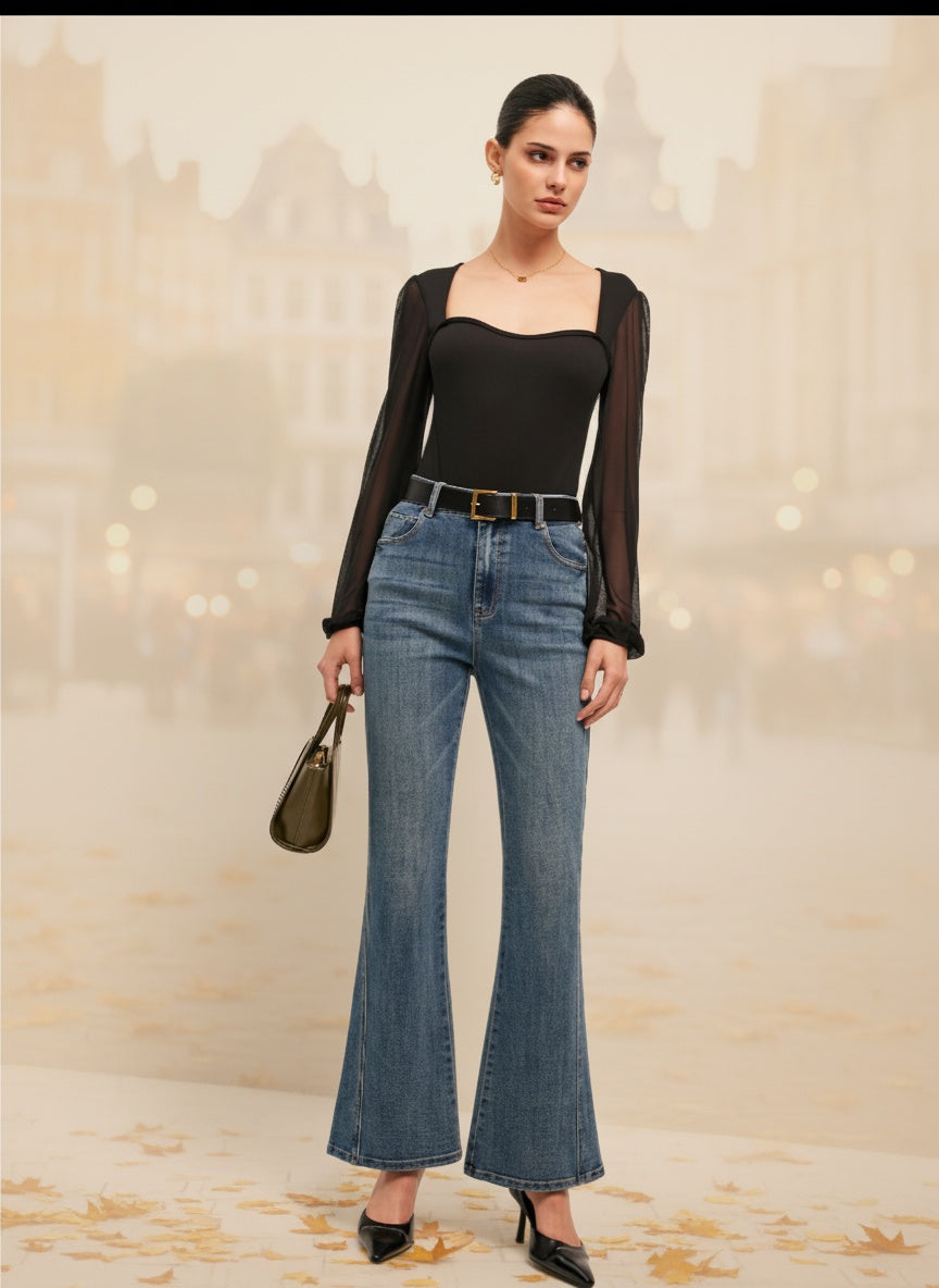 Jeans met middelhoge taille I Ines - Vanista