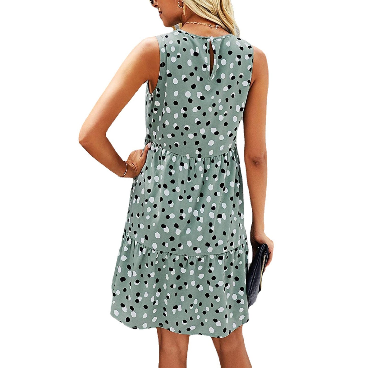 Julie | Tijdloze elegantie en comfort midi-jurk met stippen