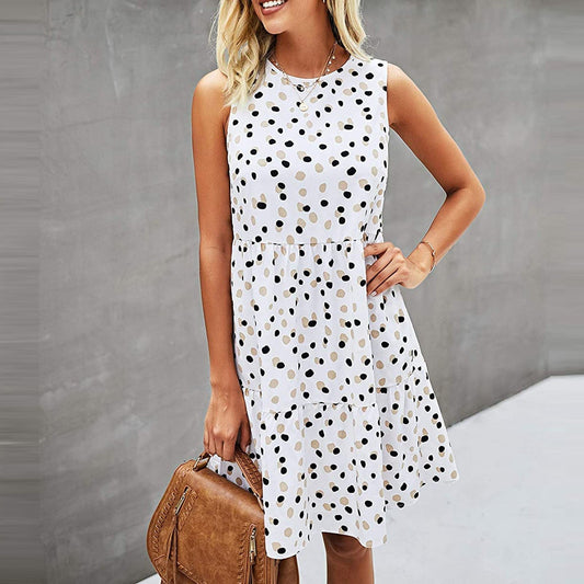 Julie | Tijdloze elegantie en comfort midi-jurk met stippen