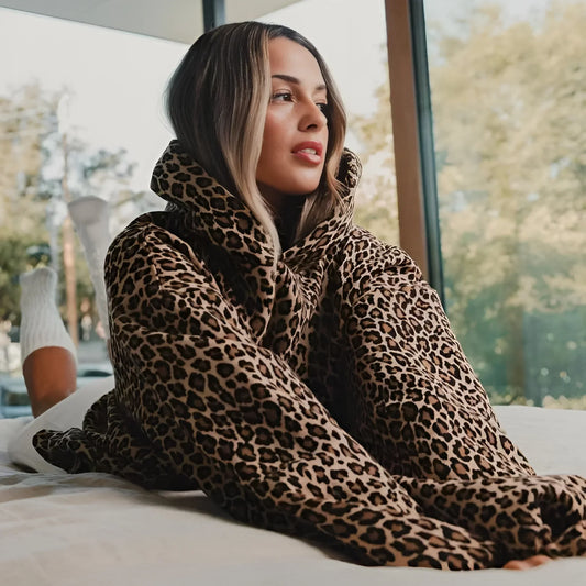 Leonie |  Hoodie met Luipaard print