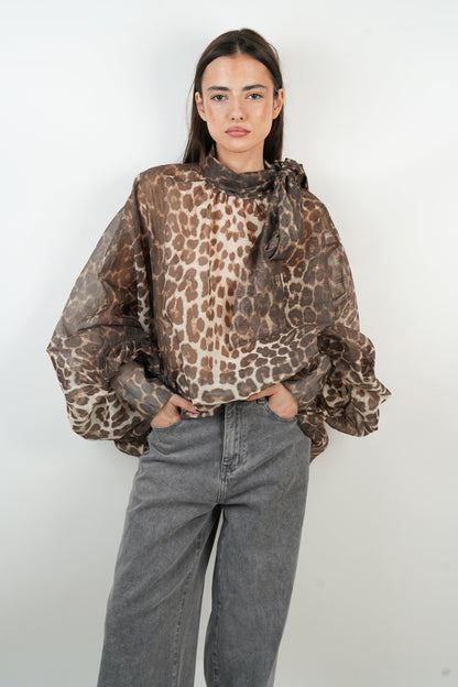 Louise | Blouse met Luipaard print
