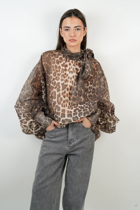 Louise | Blouse met Luipaard print