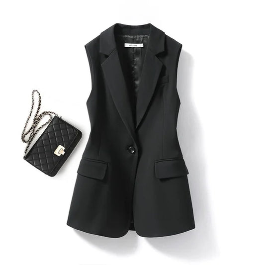 Mana -  Mouwloze Blazer met Reverskraag