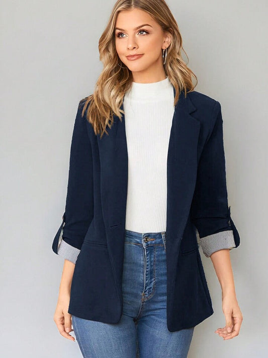 Moderne blazer dames — regular fit, oprolbare mouwen | Vanista - Vanista