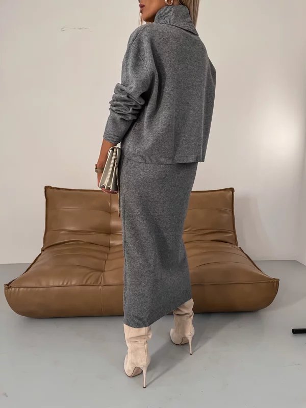 Elegante, luxueuze en warme Jurk-set I Mona - Vanista