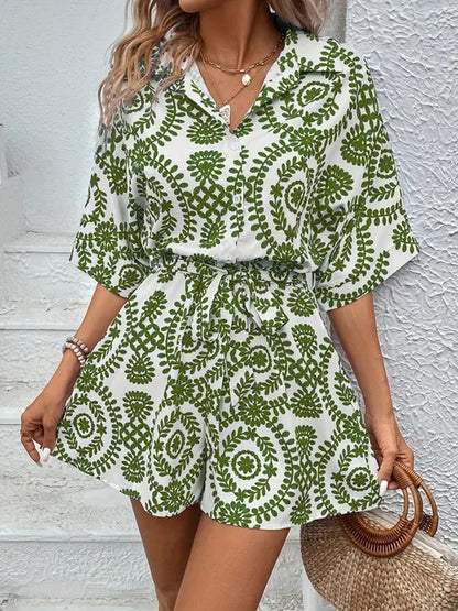 Paula| Comfortabel Zomer Playsuit met print